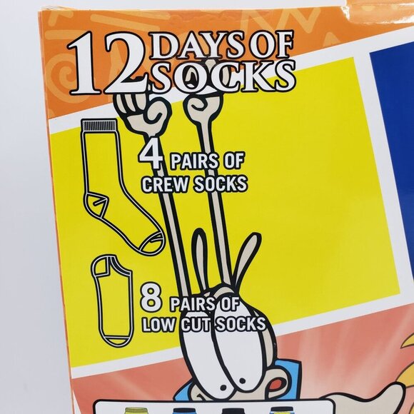 Nickelodeon 12 Days of Socks Advent Gift Box 90's Adult Size 6-12 Crew & Low Cut - Picture 5 of 8